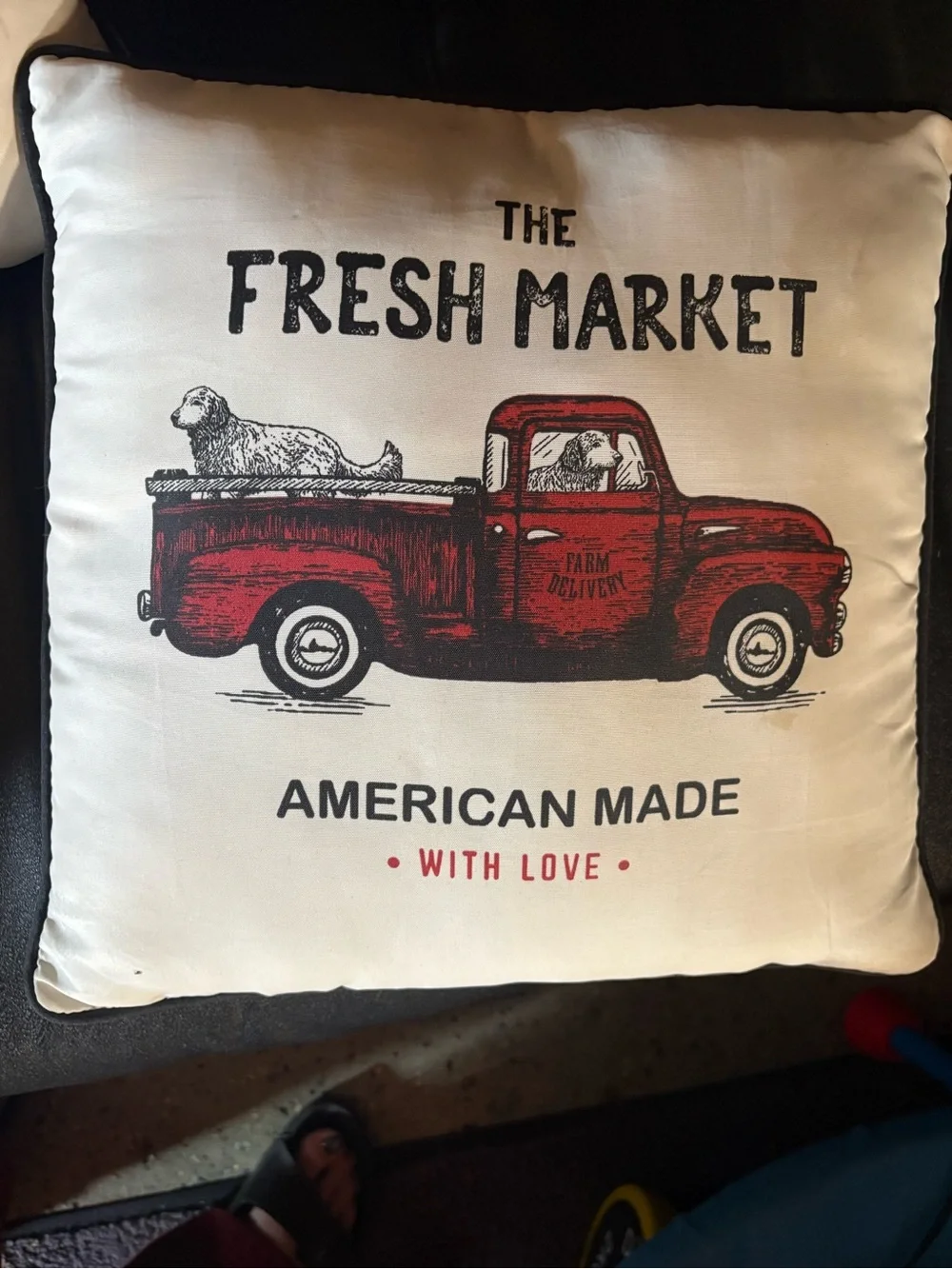 The Fresh Market Red Truck Decorative Throw Pillow (Set of 2)